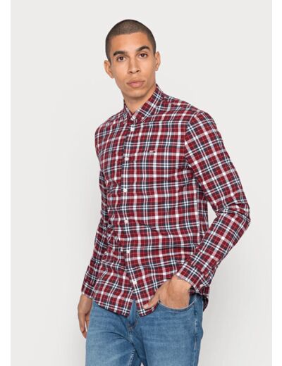 Chemise à carreaux Tommy Jeans bordeaux