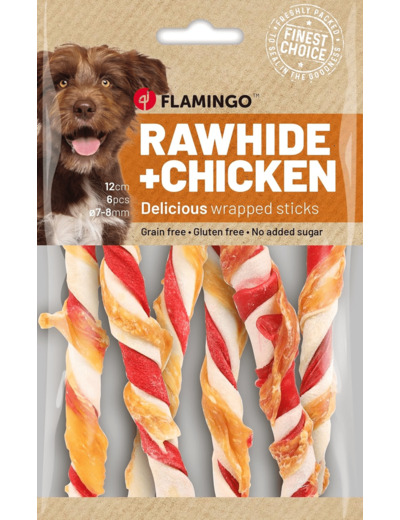 Flamningo Friandises R'Hide Bâton Mélange avec Poulet - 12cm 11gr / 6 pcs 70gr - sans sucres ajoutés