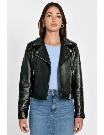 BLOUSON PERFECTO CUIR ROCK BLACK