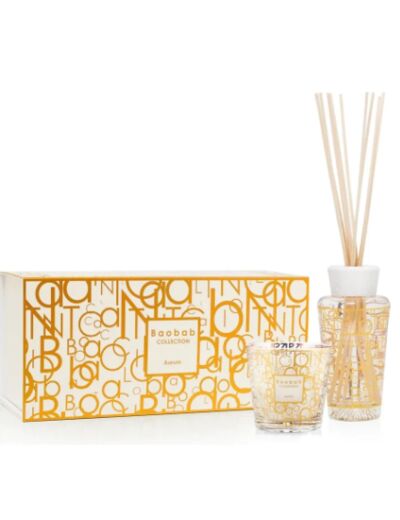 COFFRET CADEAU BOUGIE ET DIFFUSEUR-  MY FIRST BAOBAB AURUM -  BAOBAB COLLECTION - Jasmin-Galbanum-Mus