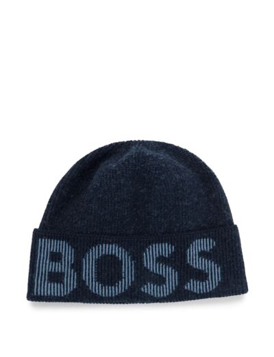 Bonnet à revers logo BOSS marine