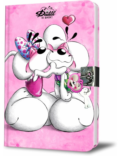 Diddl - Journal secret Journal Intime Rose avec Cadenas - Papeterie Mignonne pour Enfant ou Fan Nostalgique Années 90 - Cahier à Secrets à Cacher