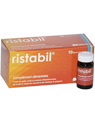 Ristabil Anti-fatigue 10 Flacons 10ml, complément alimentaire, enfant dès 3 ans et adulte