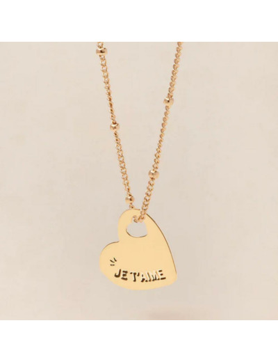 MEDAILLE MONA JE T'AIME - dorée à l'or fin 24 carats - 15mm - EMOI EMOI