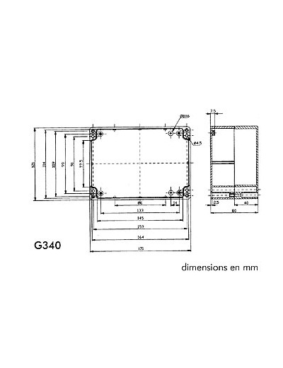 COFFRET ETANCHE EN ABS - GRIS FONCE 171 x 121 x 80mm