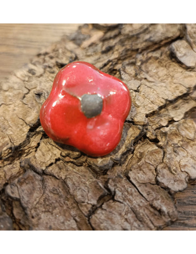 Broche COQUELICOT en céramique - HILDE - Sur le trottoir d'en face