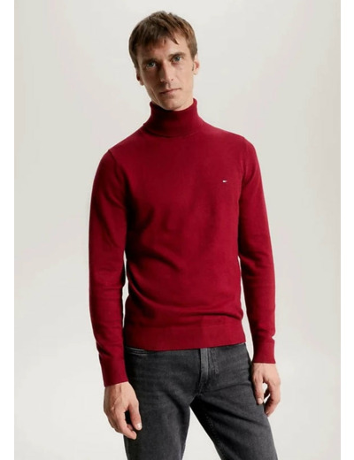 Pull col roulé Tommy Hilfiger rouge en cachemire