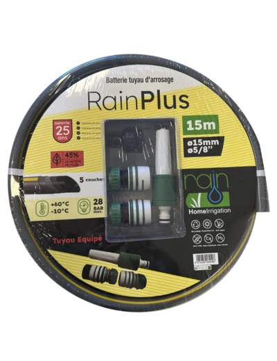 Batterie tuyau d'arrosage Rainplus -15m Ø15