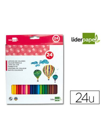 Crayon de couleur LIDERPAPEL x 24