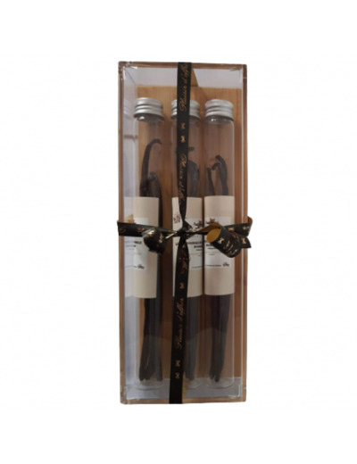 Coffret de 3 flacons de 3 gousses de Vanille Bourbon de Madagascar