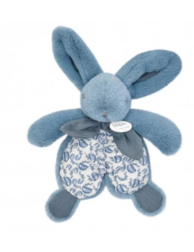 Doudou lapin bleu : Doudou plat 18 cm