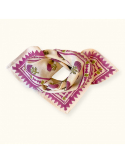 SMALL FOULARD MANIKA "FLORETS" MACADAMIA