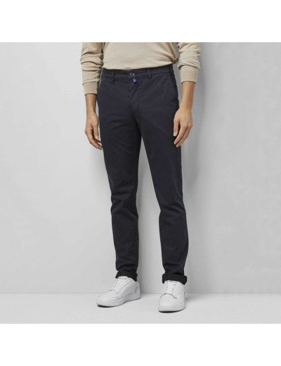 Pantalon chino Meyer marine en twill de coton