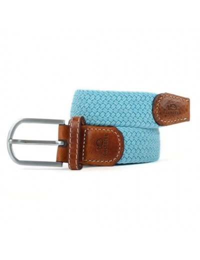 Ceinture tressée Billybelt bleu dragée en cuir