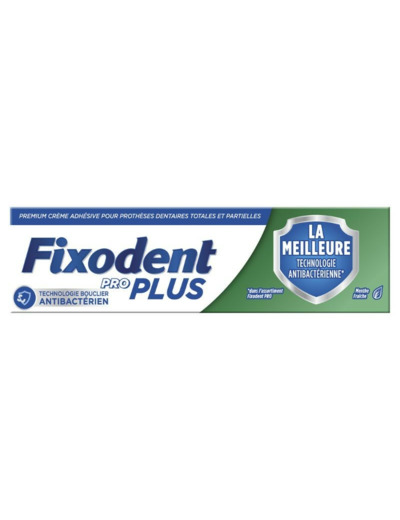 Fixodent pro plus, premium crème adhésive pour prothèses dentaires totales et partielles, parfum menthe fraîche