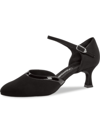 049-106-106 - Chaussures de danse fermées noires, talons flare 5cm - Diamant