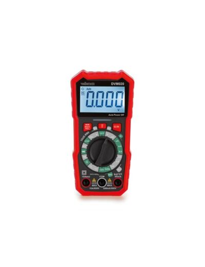 Multimètre numérique, pour la mesure de courant CA/CC, tension CA/CC, résistance, tension de pile, continuité et température, avec cordons de mesure