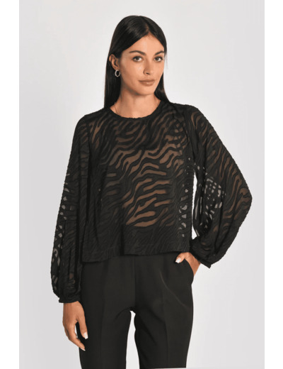 BLOUSE ZEBRE PENNY NOIR