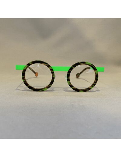 Lunettes de Vue Be Gipsy de la Marque Sabine Be Coloris Ecaille / Vert Fluo