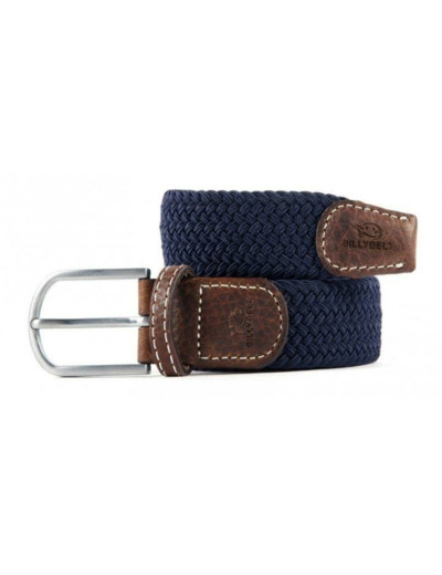 Ceinture tressée Billybelt marine en cuir