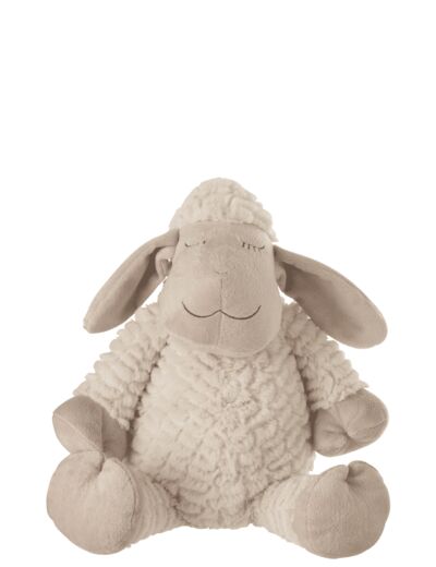 Mouton Peluche Textile Blanc/Beige Large