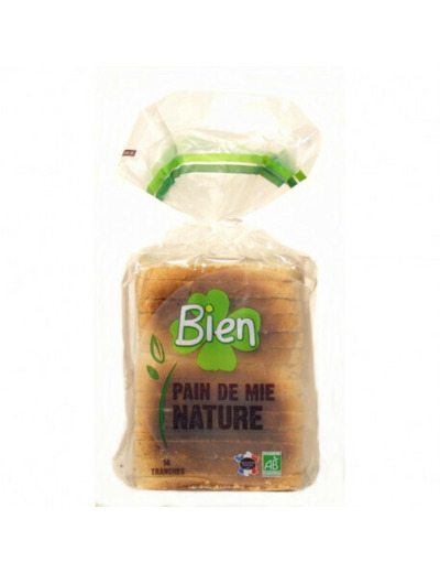 Pain de mie bio nature en tranche