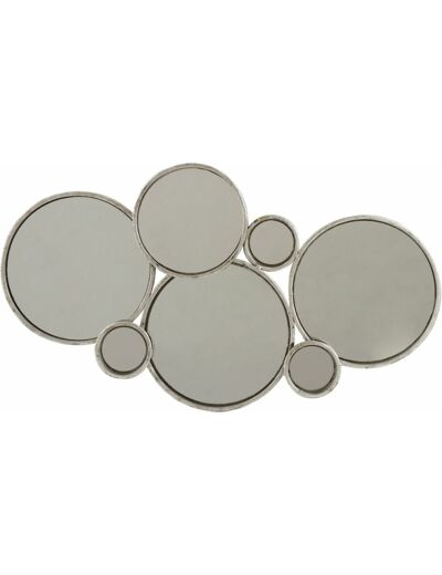 J-Line Miroir 6 Ronds Metal Argent