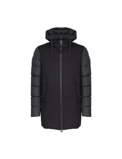 Parka bi-matière Herno noire en néoprenne