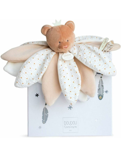 Doudou et Compagnie - Plat Carré Ours - 26 cm - Taupe -