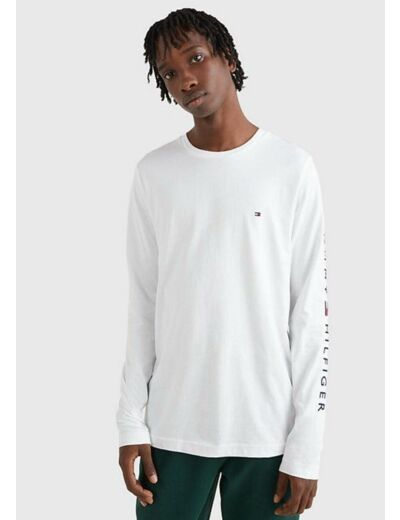 T-Shirt manches longues Tommy Hilfiger blanc en coton bio