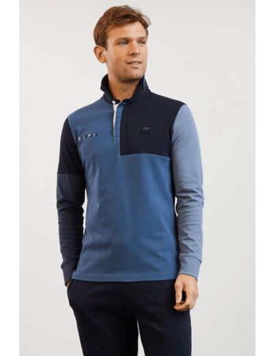 Polo colorblock Eden Park bleu foncé