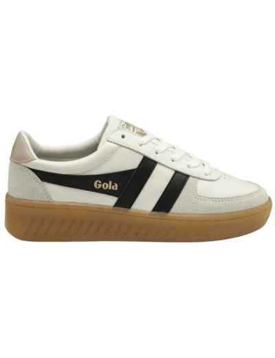 Baskets Gola Classics Grandslam Elite pour femmes Blanc/Noir/Rose craie/Gomme