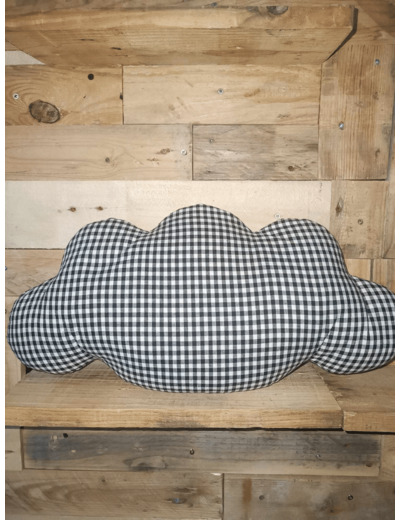 Coussin NUAGE motif Carreaux - COEUR DE COUTURE - Sur le trottoir d'en face