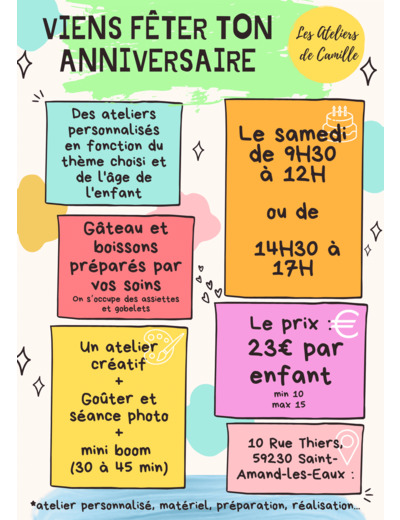 ACOMPTE ANNIVERSAIRE A THEME