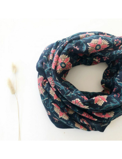 BIG FOULARD LATIKA BIRD CELESTE