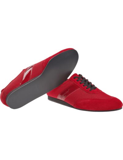 192-425-579-V - Baskets sneakers de danse rouges avec semelle VarioSpin talon de 1,5cm- Diamant