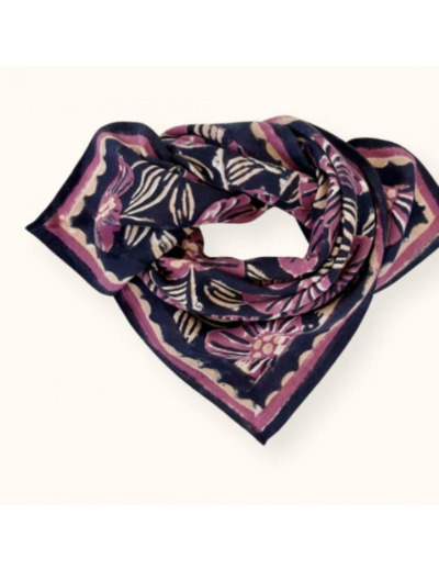 PETIT FOULARD MANIKA AMARYLLIS NAVY CHERRY - APACHES