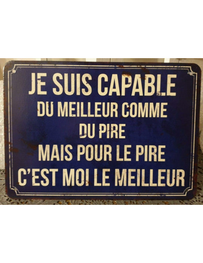 Antic Line Plaque "Je suis capable du meilleur"21*15