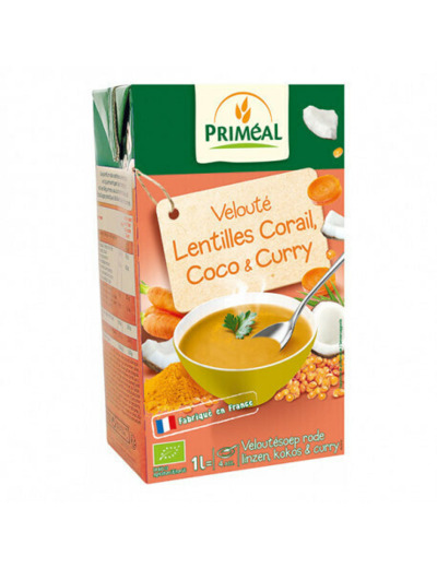 velouté bio de lentilles corail coco&curry