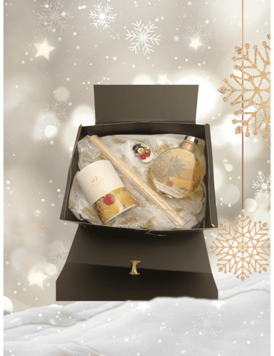 Box cadeau parfum d'ambiance et bougie parfumé