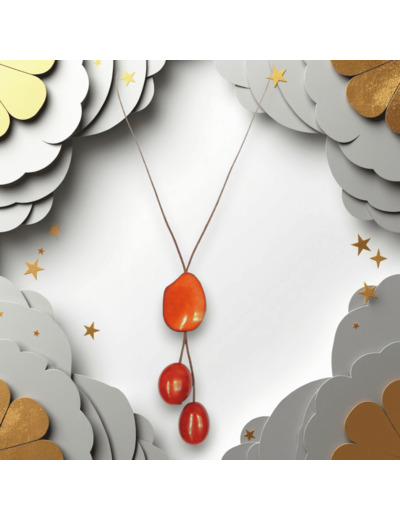 Pendentif Trio Orange Rouge