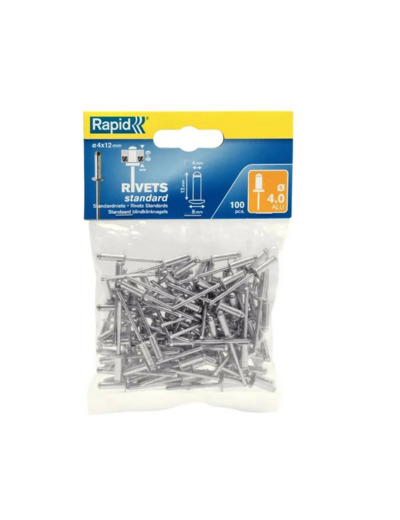 Rapid - Rivet standard Alu Ø4x12mm