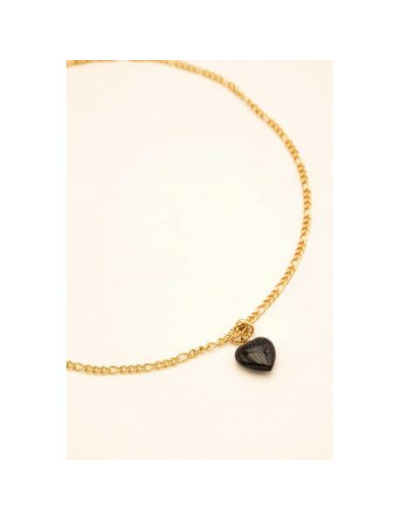 Collier avec coeur pierre naturelle - BOHM