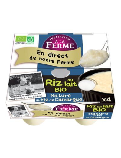 Riz au lait nature 4x125g - Abc Bio