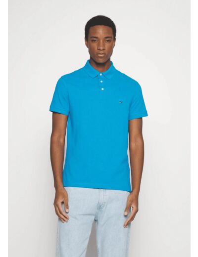 Polo Tommy Hilfiger ajusté bleu en coton bio