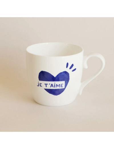 MUG COEUR  BLEU JE T'AIME  - EMOI EMOI