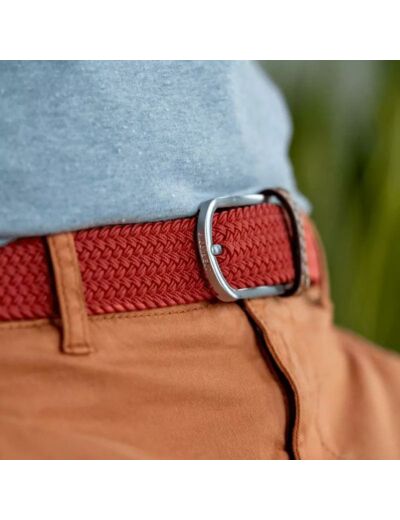 Ceinture tressée bicolore Billybelt rouge