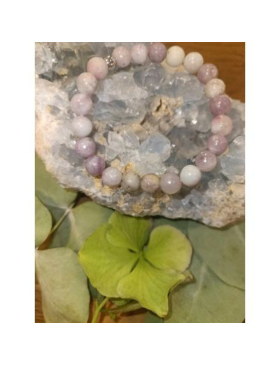 Bracelet perles - JASPE LILAS - LITHOSPHERE FRANCE - Sur le trottoir d'en face