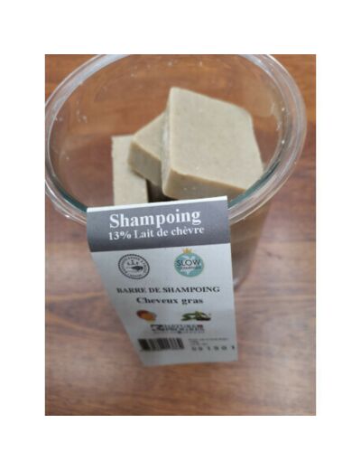Barre de Shampoing  pour cheveux gras au lait de chèvre