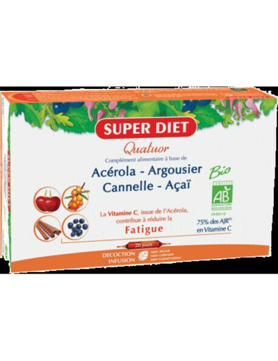 Super Diet quatuor acérola tonique lutter contre la fatigue 300ml